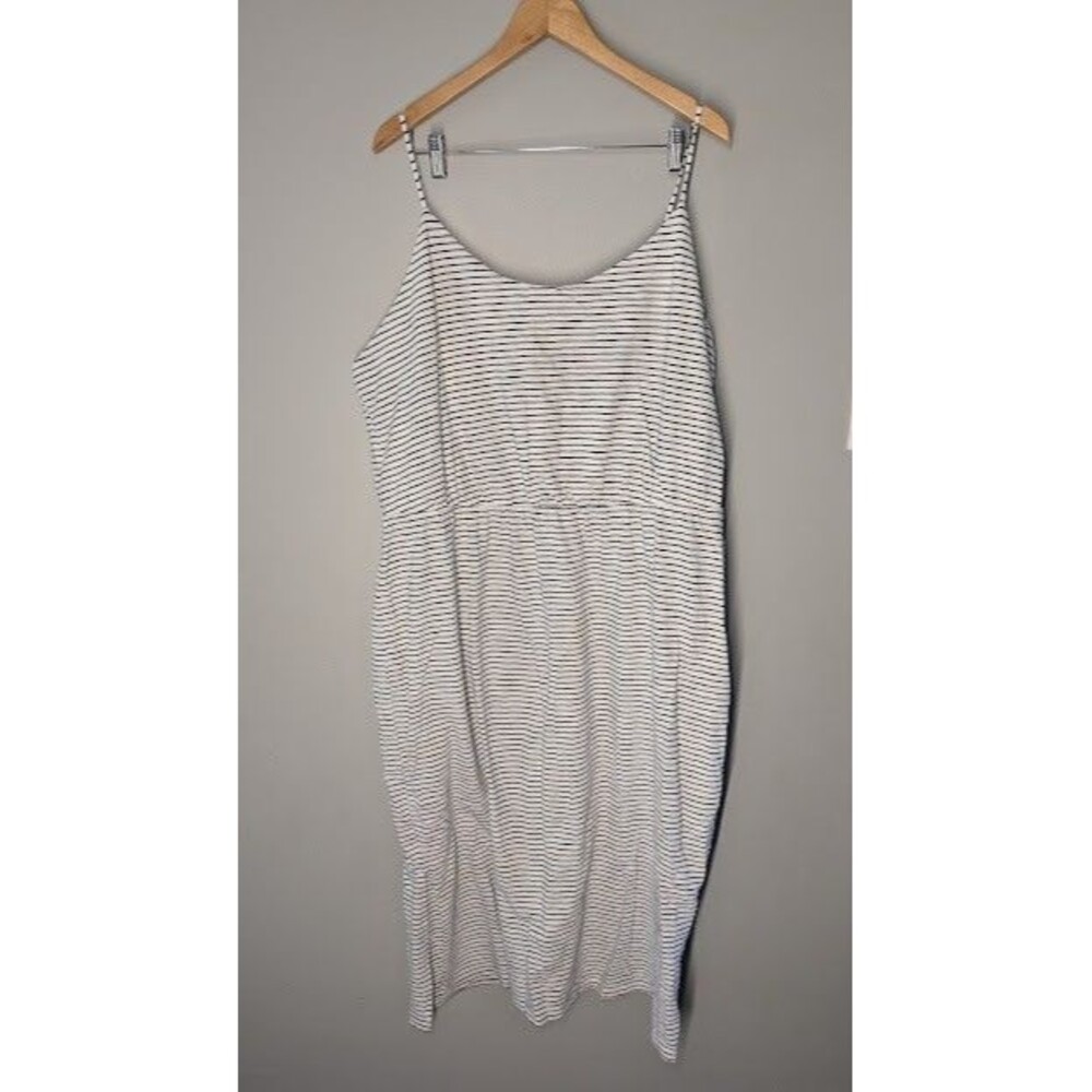 OLD NAVY Women's Black and White Strappy Cotton Midi Sundress Size XXL NWT